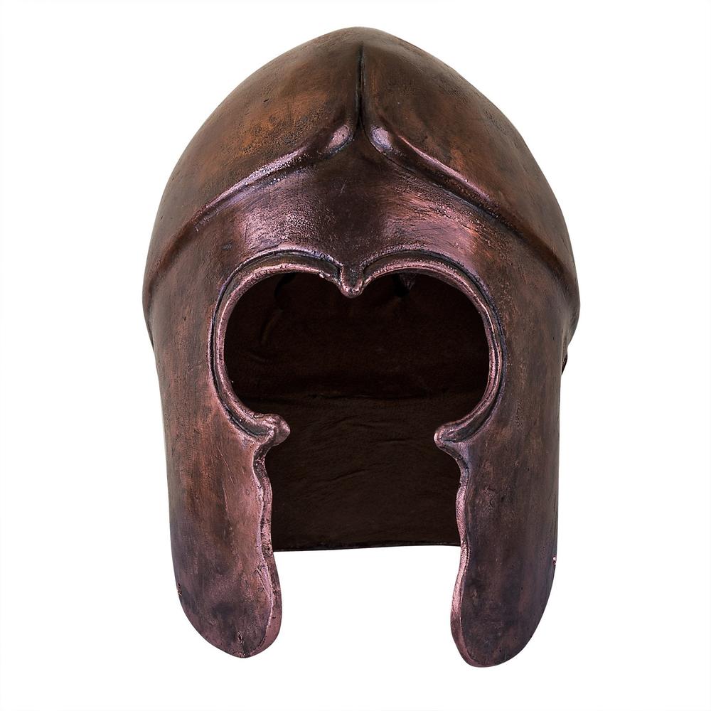 Dark bronze open-face helmet with extended cheek and neck protection