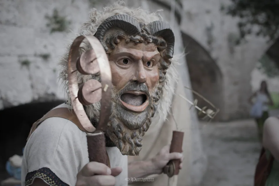 Pan brought to life at the Rhodes festival · Paschaleris Photography Performer portraying Pan during the Rhodes Ancient Greek culture festival