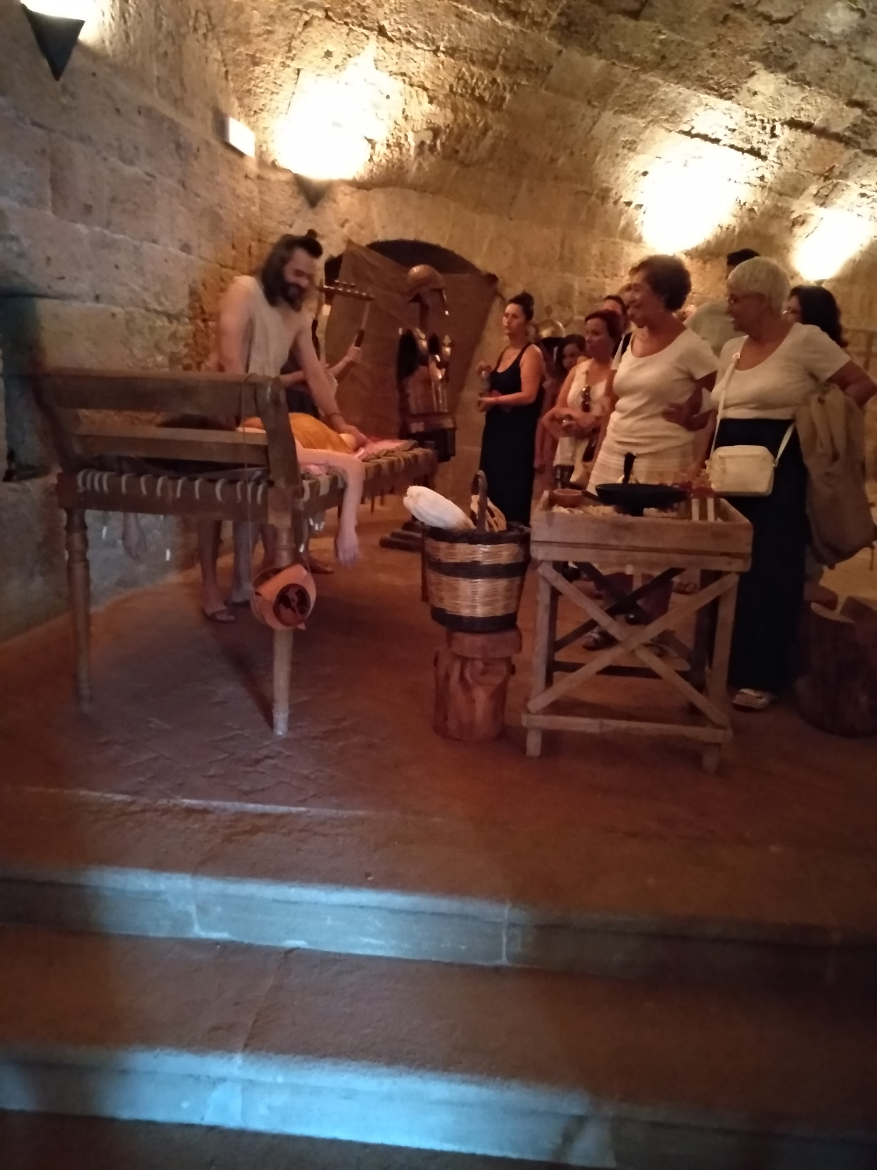 Historical massage demonstration performed for a woman during A Day in Ancient Greece in Rhodes