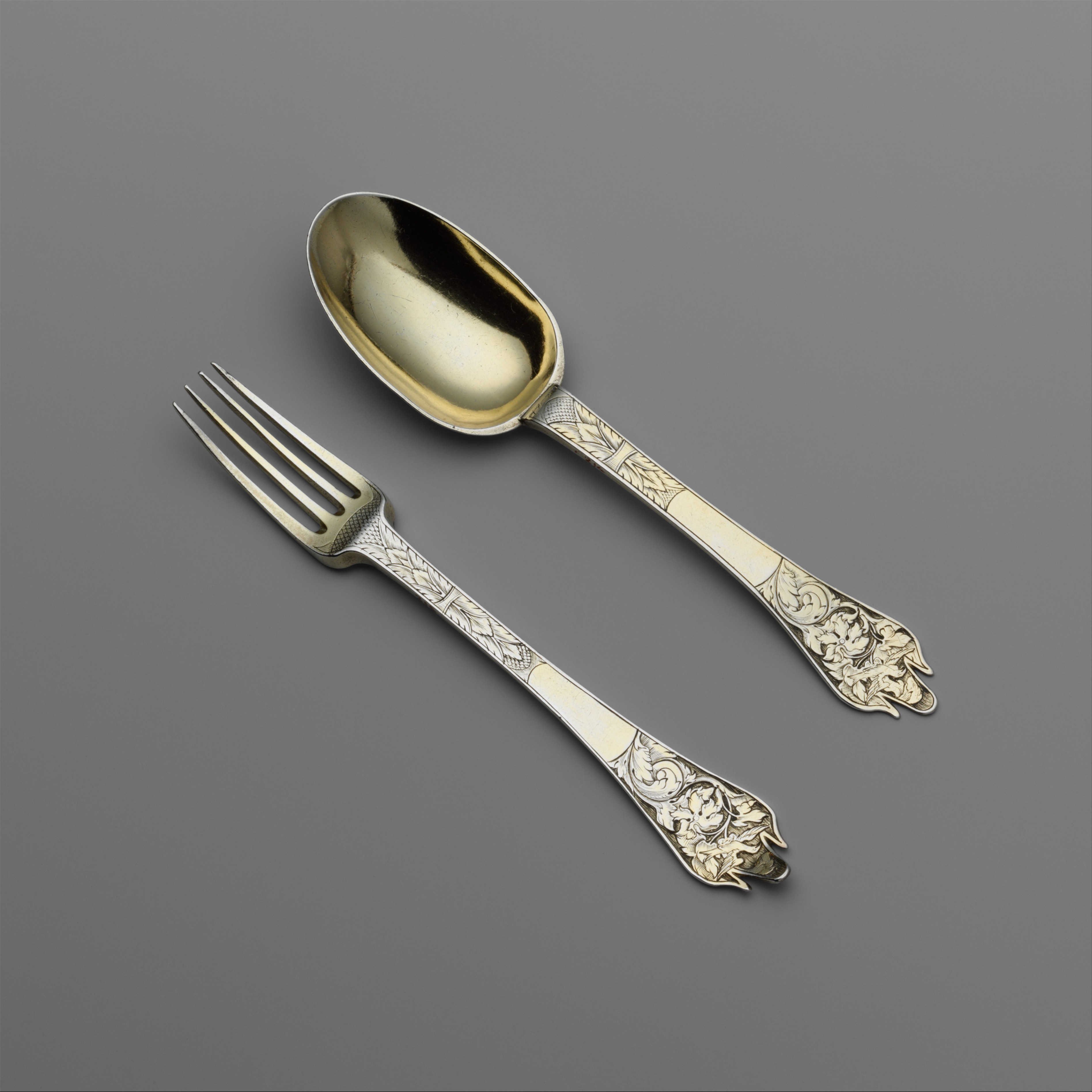 The formal language of fork and spoon Historic French silver fork and spoon from the Metropolitan Museum of Art