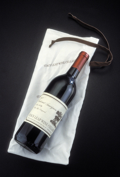 The American bottle that stunned the French wine establishment Bottle of 1973 Stag's Leap Wine Cellars Cabernet Sauvignon on a white presentation cloth