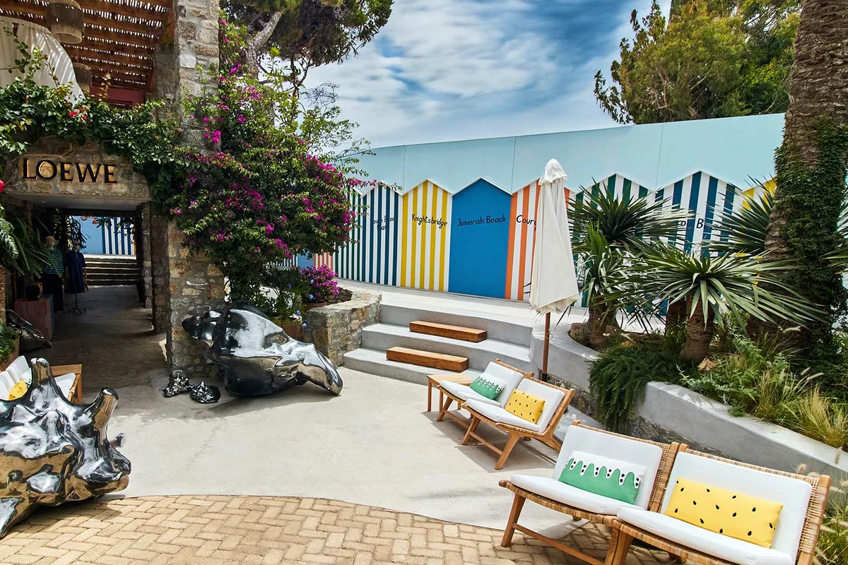 Official view of the Loewe boutique at Nammos Village Mykonos