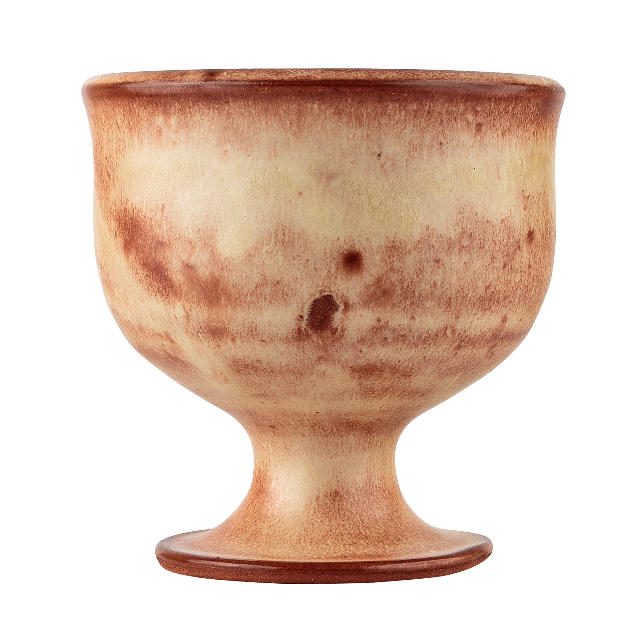 Mottled warm-toned stemmed ceramic drinking cup, Archaeopolis Objects archive