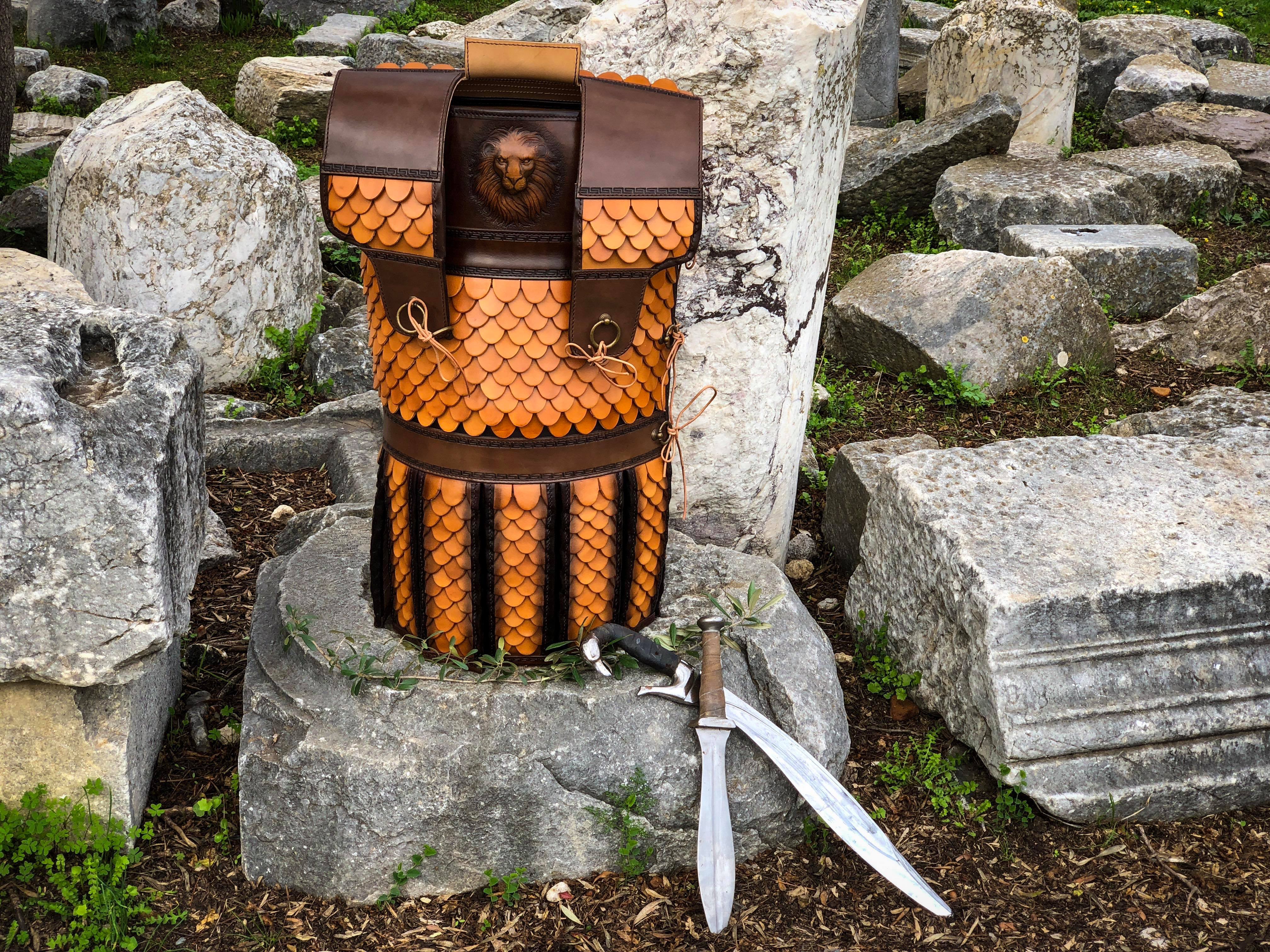 Macedonian Leather Armour · Archive view 002 | Archaeopolis Objects Macedonian Leather Armour, documented Archaeopolis Objects archive view 002