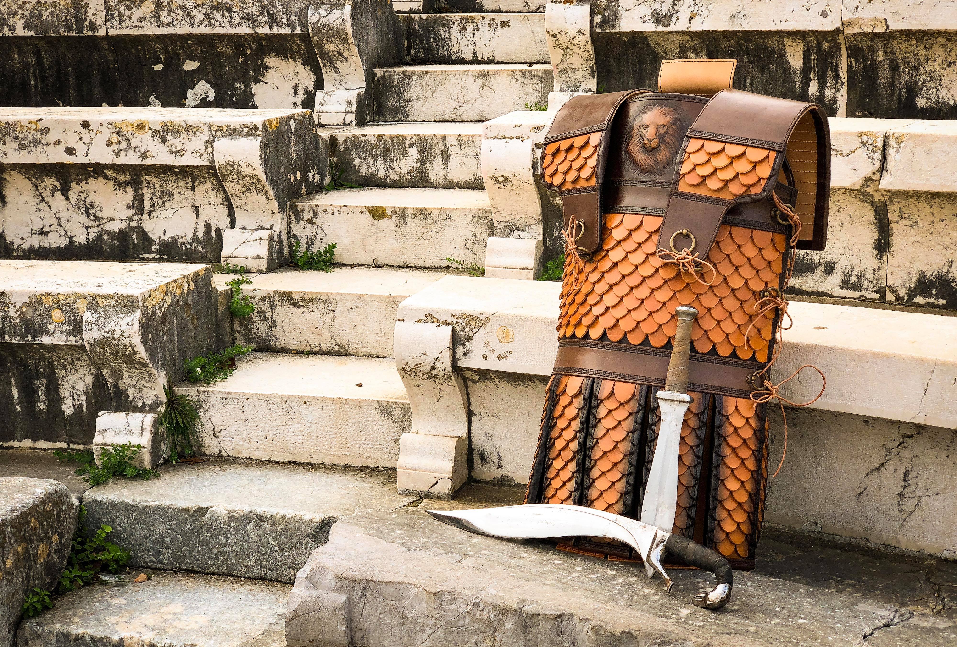 Macedonian Leather Armour · Archive view 006 | Archaeopolis Objects Macedonian Leather Armour, documented Archaeopolis Objects archive view 006