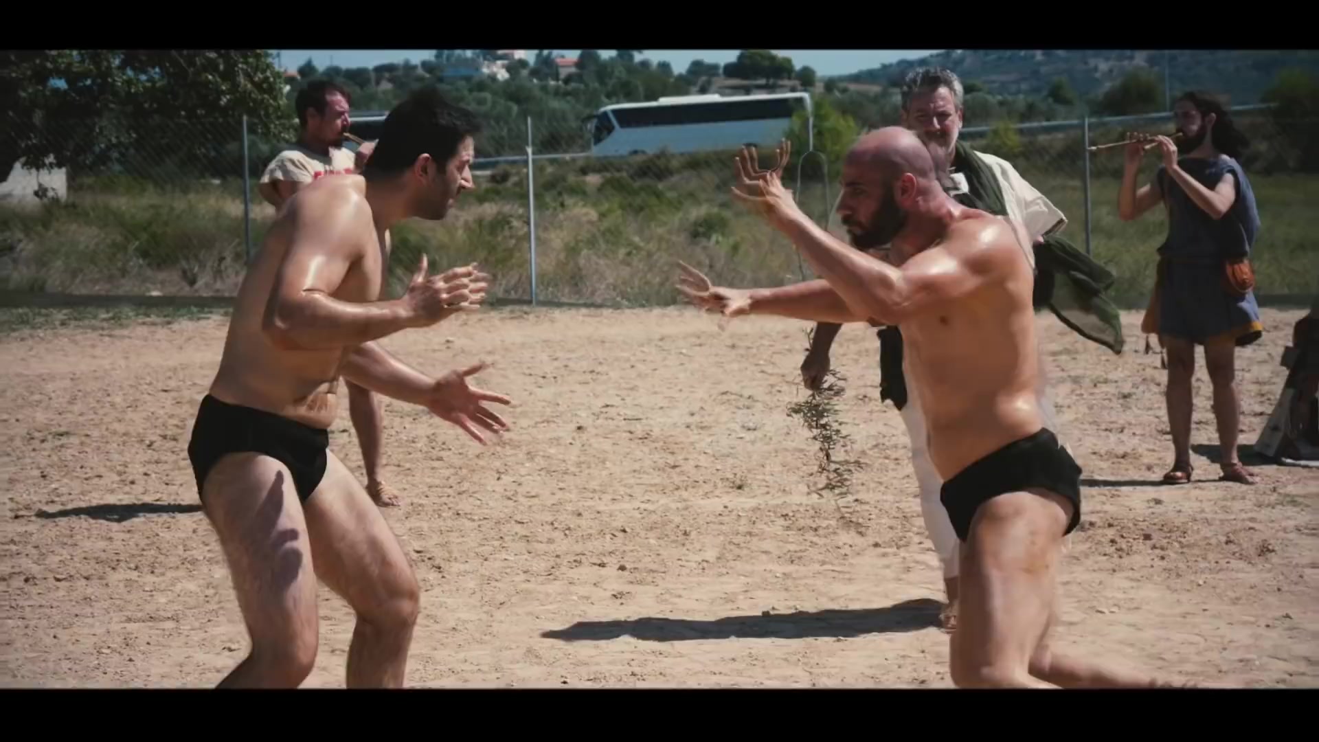 Ancient athletics-inspired wrestling demonstration
