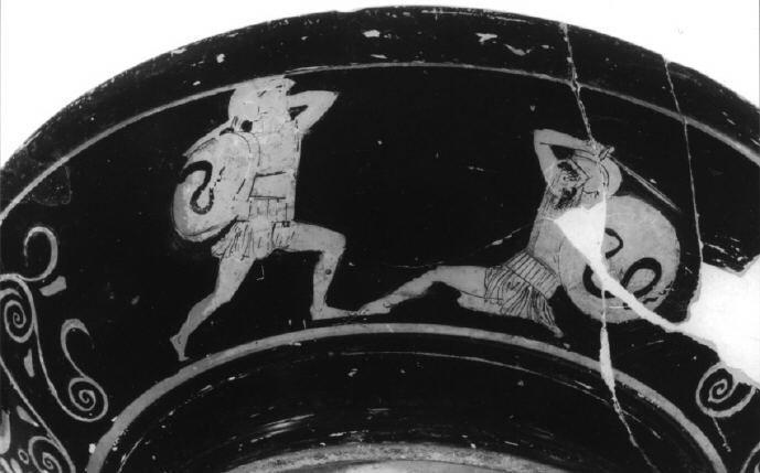 Ancient Pottery Sword Duel | Athens Hoplites Project Ancient pottery scene used as a visual source for sword combat research
