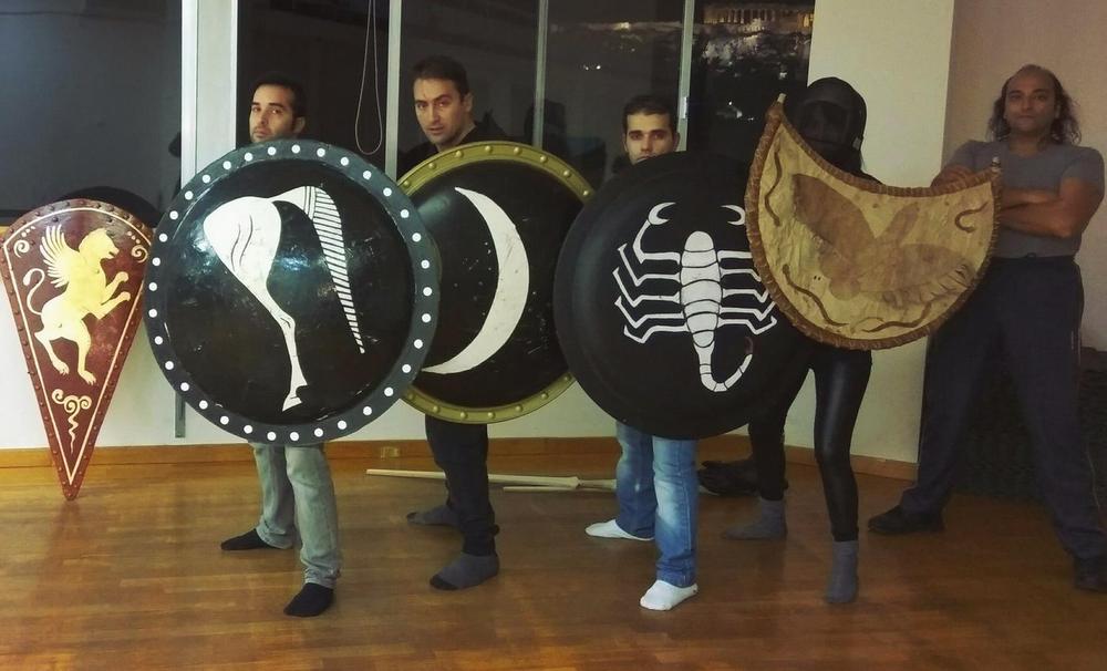 Shield Collection Group | Athens Hoplites Project Athens Hoplites members presenting reconstructed round and crescent shields