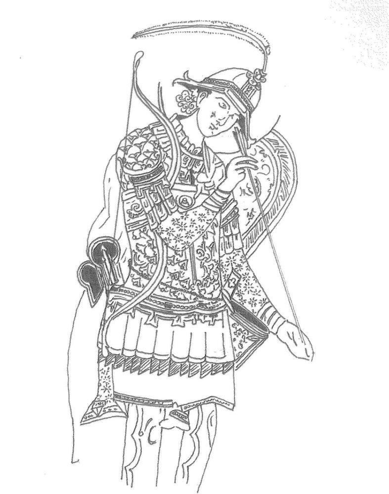 Warrior Equipment Source Drawing | Athens Hoplites Project Research drawing documenting sword suspension and warrior equipment