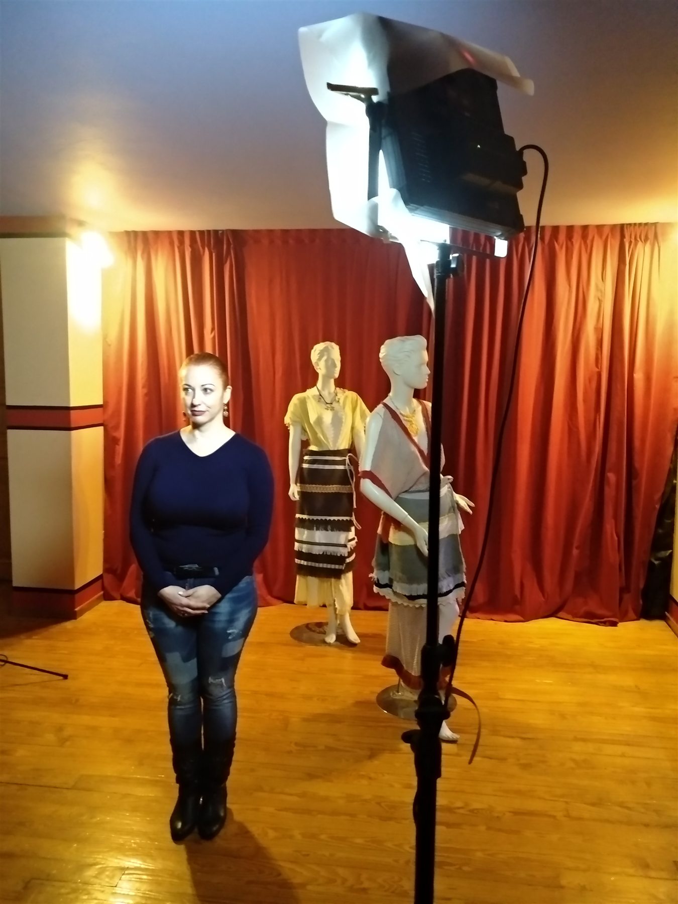 COSMOTE Ancient Greek Dress filming — 009 Final studio setup for the female ancient Greek dress presentation
