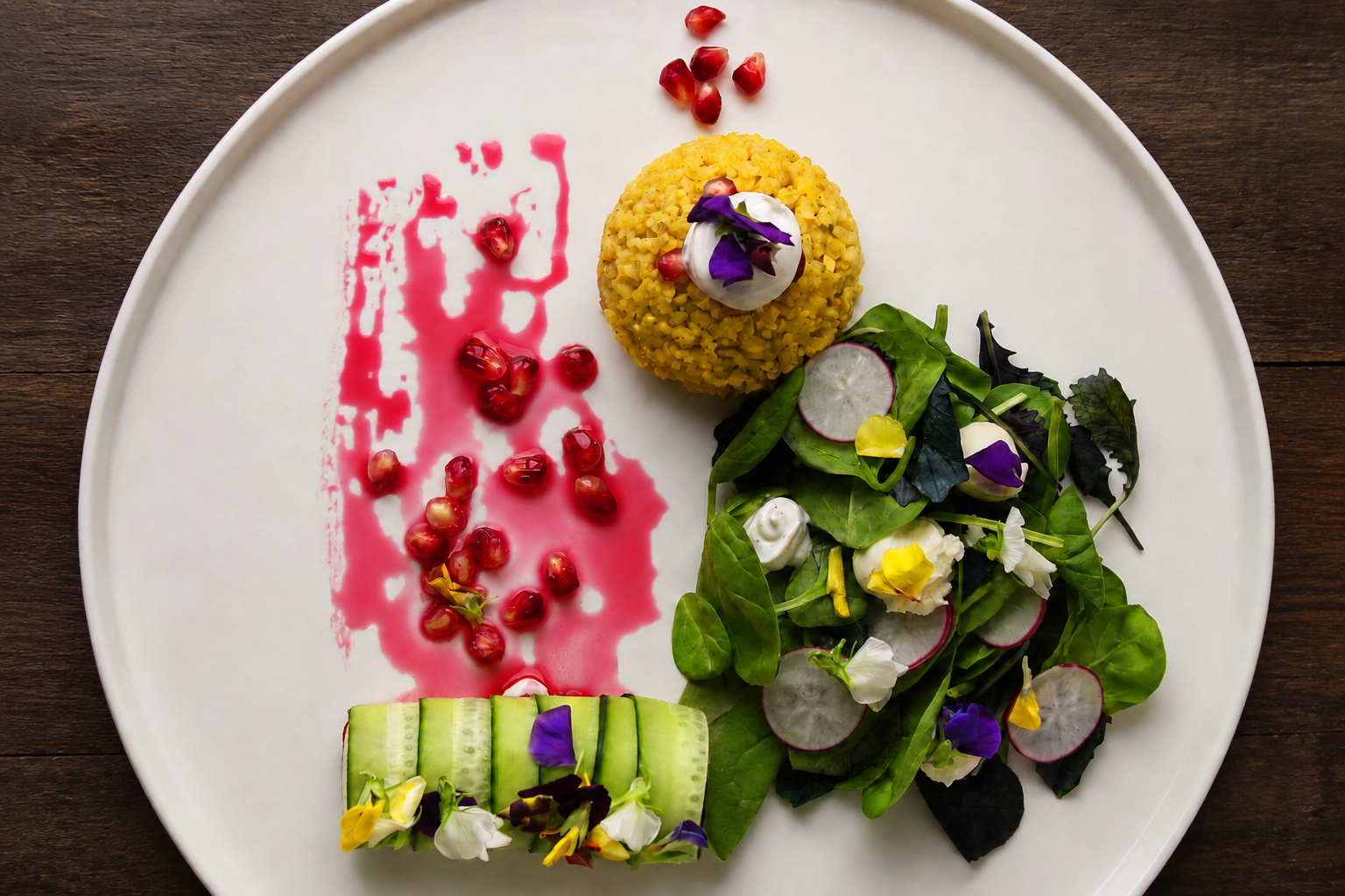 Botanical composition from the private dining event in Mykonos