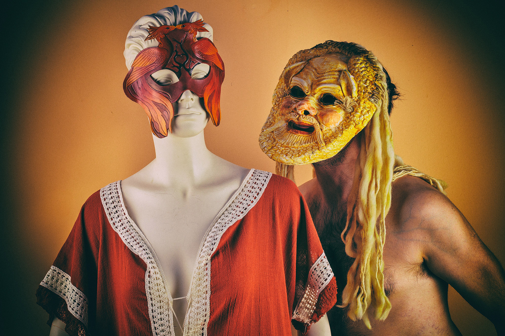 Archaeopolis-owned studio photograph of two mythological masks