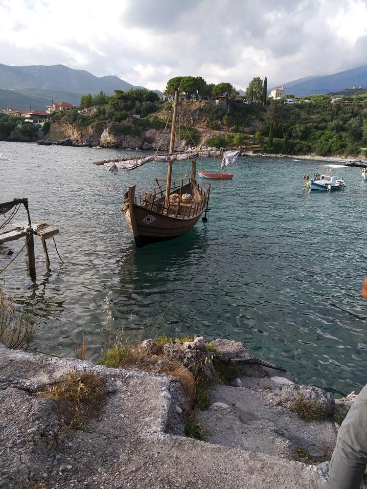 Olkas in the Coastal Event Environment | Archaeopolis Olkas Ship Archaeopolis Olkas ship installed beside a coastal historical event