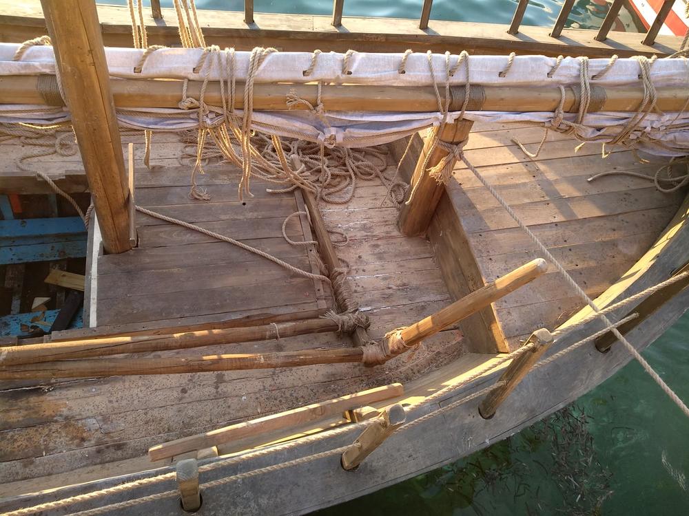 Deck and Rigging | Archaeopolis Olkas Ship Deck, mast and hand-tied rigging detail on the Archaeopolis Olkas ship