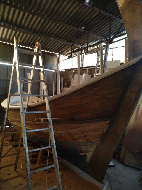 Bow Framing | Archaeopolis Olkas Ship Bow framing and timber structure of the Olkas ship inside the workshop