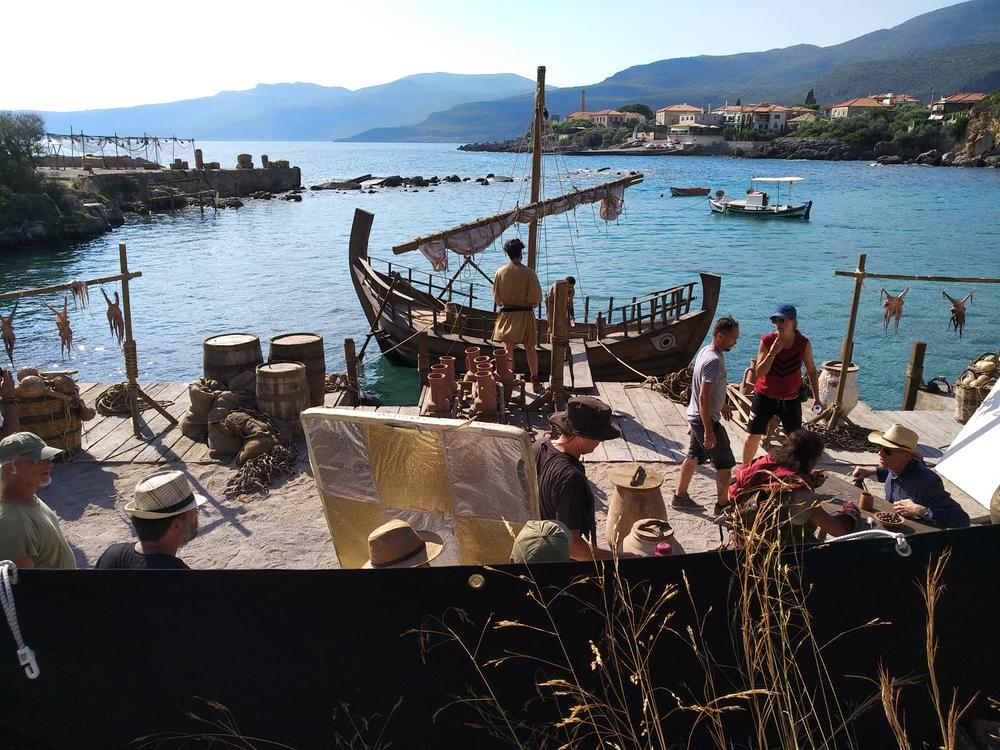 The Complete Seaside Setting | Archaeopolis Olkas Ship Olkas ship, reconstructed objects and event environment beside the sea