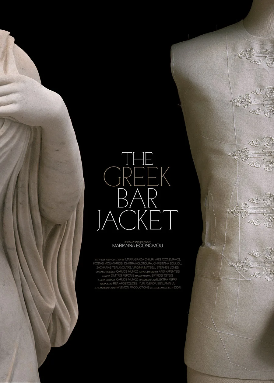 The Greek Bar Jacket poster with white draped garments