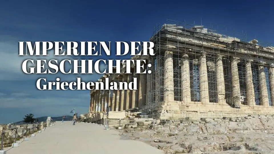 Official German cover for Empire Builders: The Ancient Greeks with title over the Parthenon.
