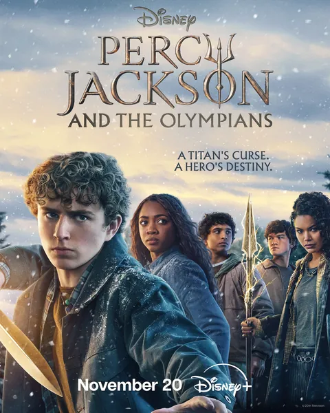 Official Percy Jackson season-three group poster with the Titan’s Curse tagline and November 20 date
